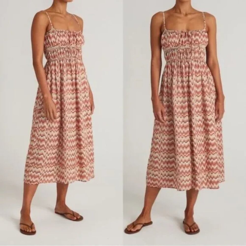 Faithful The Brand Francesca Midi Dress Vadella Print Size Small NWOT